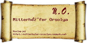 Mitterhöfer Orsolya névjegykártya